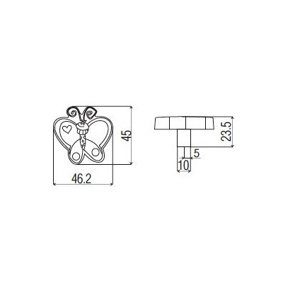 G31-GD34 / Uchwyt meblowy - motyl