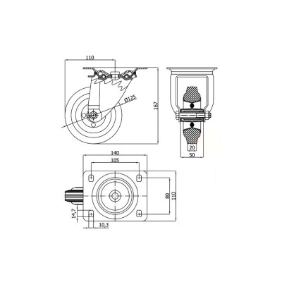 KOP-125 / Kółko transportowe 125 mm