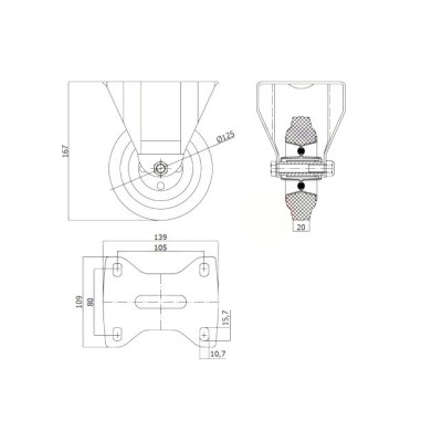 KS-125 / Kółko transportowe 125 mm