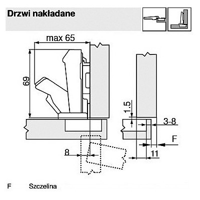 ZAW 170.BLUM.ZEWN / Zawias puszkowy 170