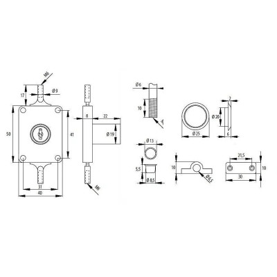 A14-5.ZAM / Zamek baskwilowy nakładany