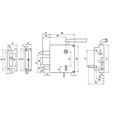 Zamek Wiejski.H / Zamek do drzwi z klamką