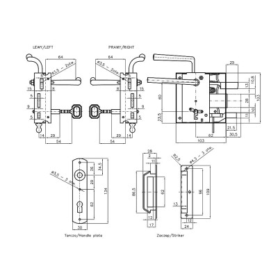 Zamek Wiejski.P / Zamek do drzwi z klamką