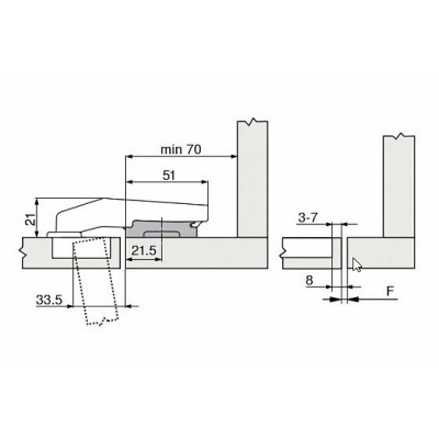 ZAW RÓWN.BLUM / Zawias puszkowy równoległy
