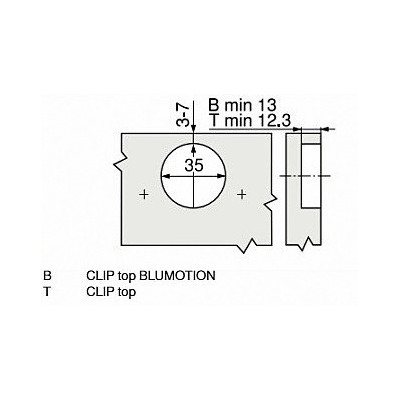 ZAW RÓWN.BLUM / Zawias puszkowy równoległy