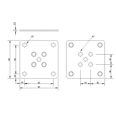 PŁY-5.D / Płytka mocująca nogę