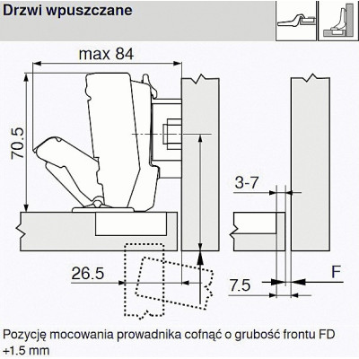 ZAW 170.BLUM.WEWN / Zawias puszkowy 170 wewn.