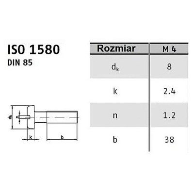 ZZZ-25.MOS / Śruba mosiężna wypukła M4x25 10szt.