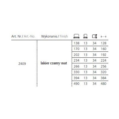 G30-Z409 czarny / Uchwyt meblowy