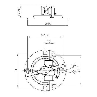 P24-125.NIKIEL / Okucie do łączenia blatów