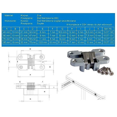 Z39-226.VICI / Zawias do stołów