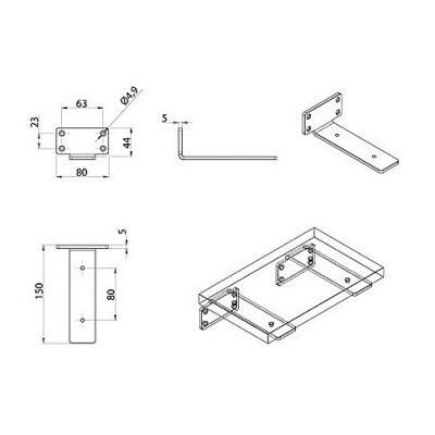 M-1003.150.3.O / Wspornik pod półkę