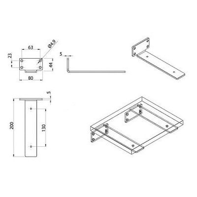 M-1003.200.3.O / Wspornik pod półkę