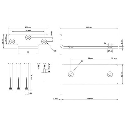 M-1003.150.3.O / Wspornik pod półkę