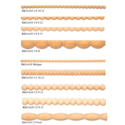 RKO-610 1/2  owal / Listwa drewniana ozdobna