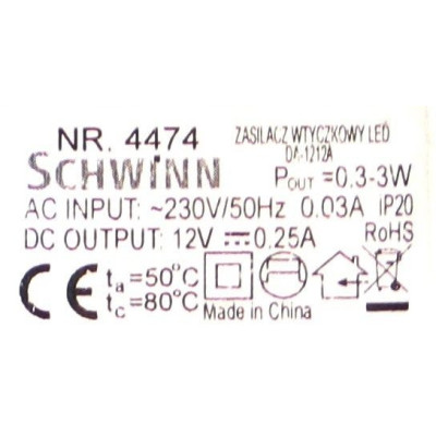 G30-4474 zasilacz LED / Zasilacz wtyczkowy LED