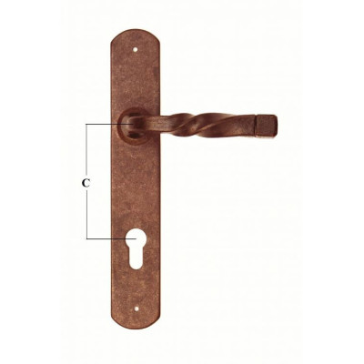 FM 026.YNM.R / Klamka żelazna z szyldem FM 0026.YNM.R