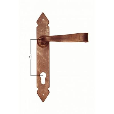 FM 375.YM.R / Klamka żelazna z szyldem FM 375.YM.R