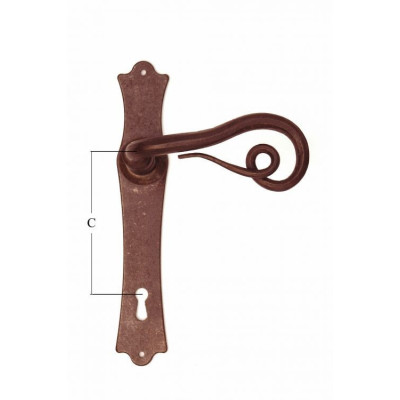 FM 370.NM.R / Klamka żelazna z szyldem FM 370.NM.R