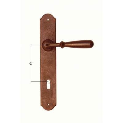 FM 030.NM.R / Klamka żelazna z szyldem FM 030.NM.R