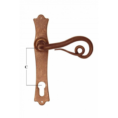 FM 370.YM.R / Klamka żelazna z szyldem FM 370.YM.R