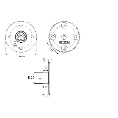PŁY-5.KEA.OKR / Mocowanie nóg 8mm