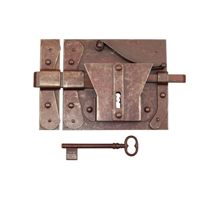 FS192 / Zabytkowy zamek do drzwi z kluczem