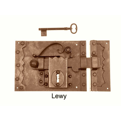 FS195 / Zabytkowy zamek do drzwi z kluczem