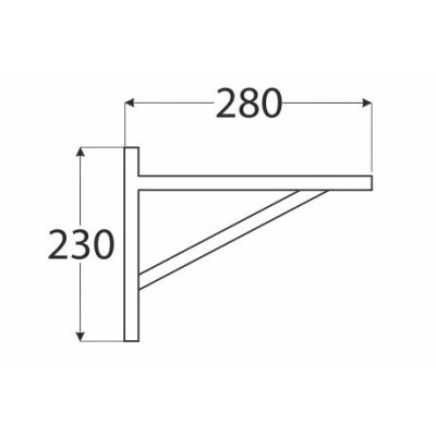 M-BUK.ŚR / Wspornik pod półkę 280 x 230