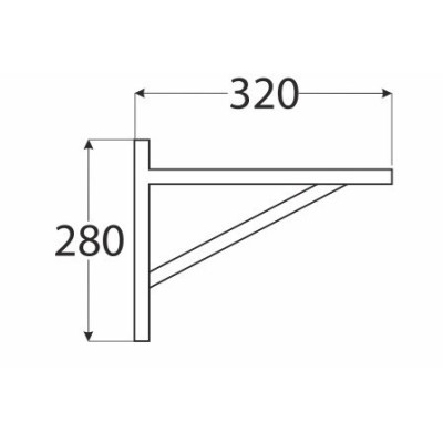 M-BUK.D / Wspornik pod półkę 320 x 280