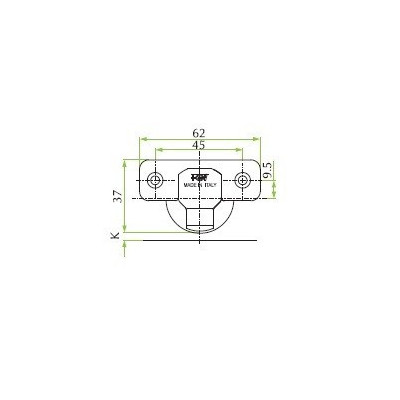 BB3-60.FGV.1/2 / Zawias puszkowy nakładany z prowadnikiem