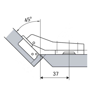 ZAW+45.FGV / Zawias puszkowy nakładany z prowadnikiem