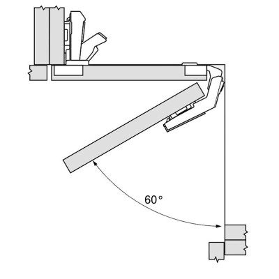 ZAW 135 BLUM.60 / Zawias puszkowy uzupełniający do drzwi narożnych